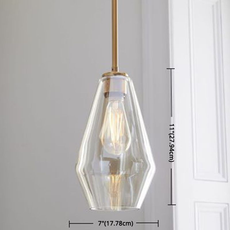 1 Light Pendant Light Modern Minimalist Glass Shade Dining Room Hanging Lamp
