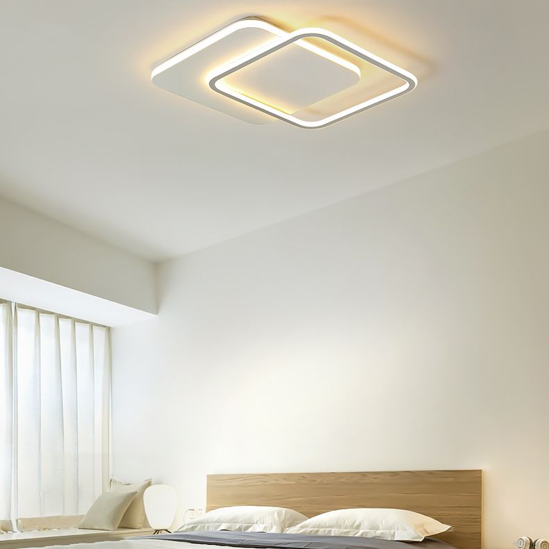 Modern LED Metal Flush Light White Flush Mount Ceiling Light for Living Room
