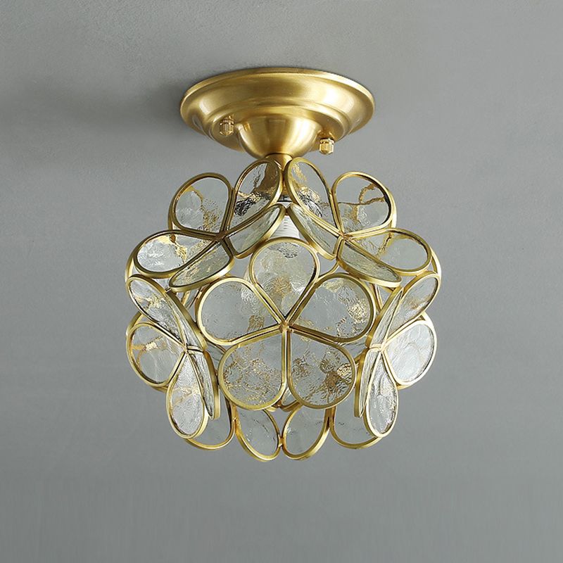 Ceiling Mounted Fixture Minimalist Style Shaded Glass Close to Ceiling Lighting Fixture