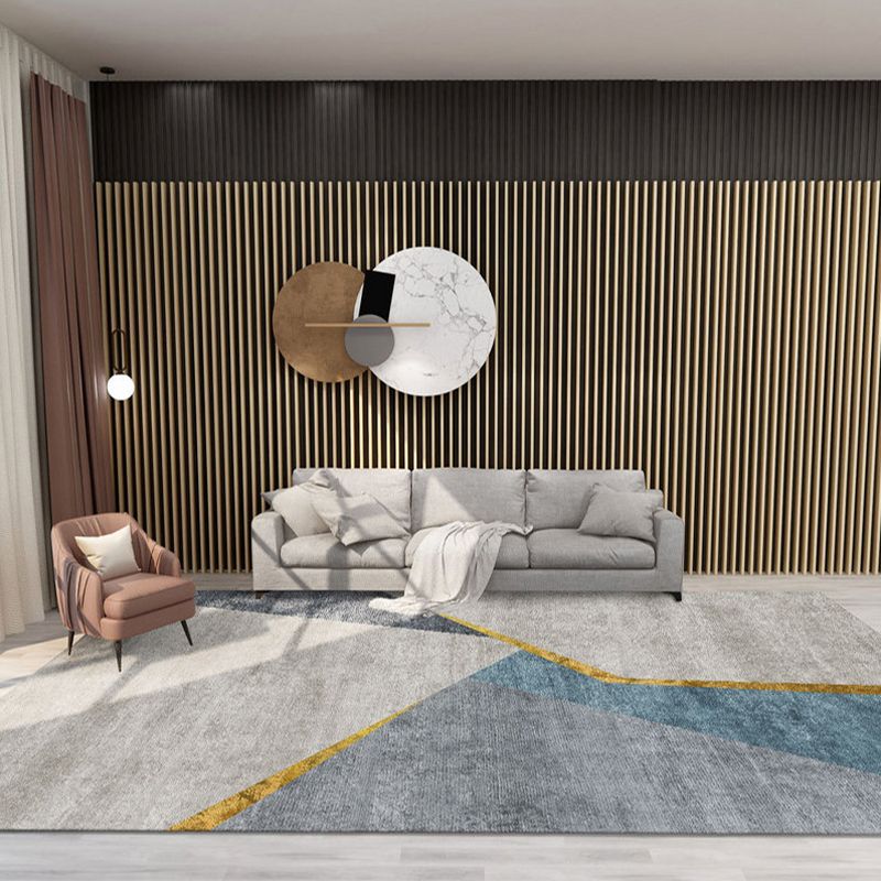 Geometrisch gebied Rug modern contrastpaneel Polyester kleurbestendig tapijt voor woonkamer