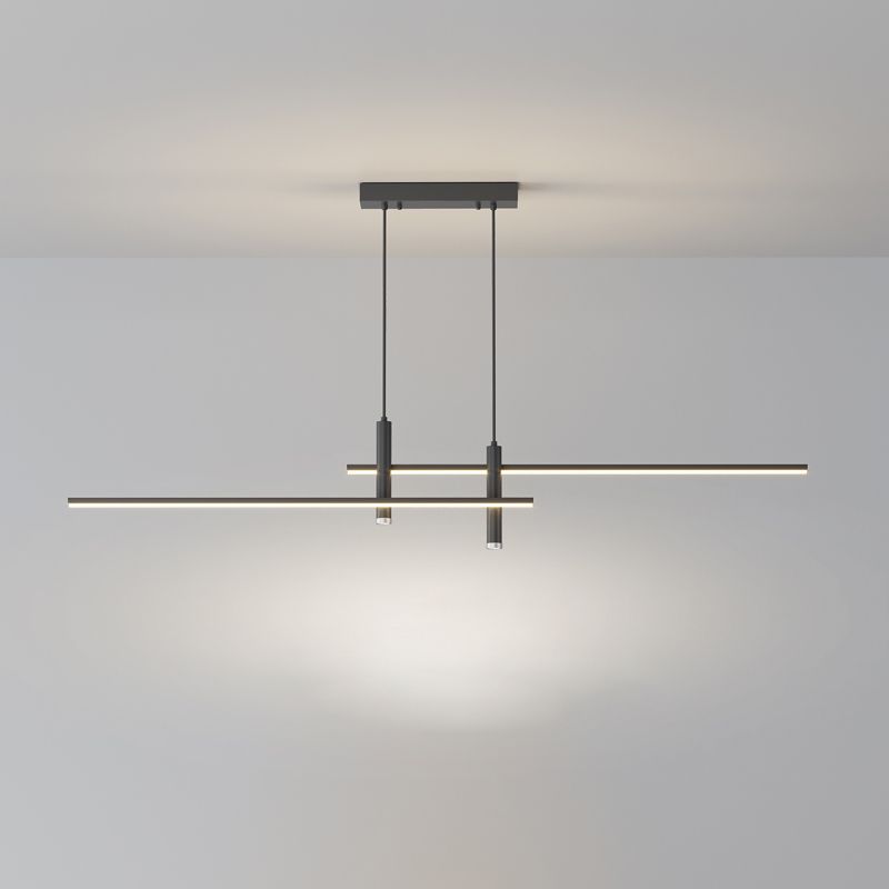 Modern Linear Island Chandelier Lights Metal Island Pendants