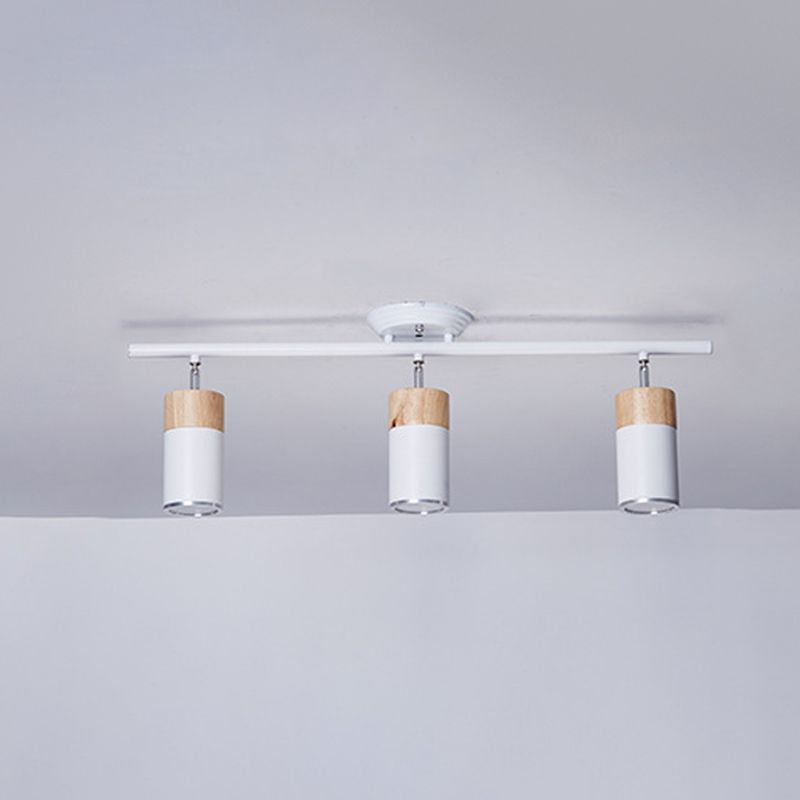 Cylindrique Shape Rail Ceiling Lamp Modern Aluminium Flush Mount for Clothing Store