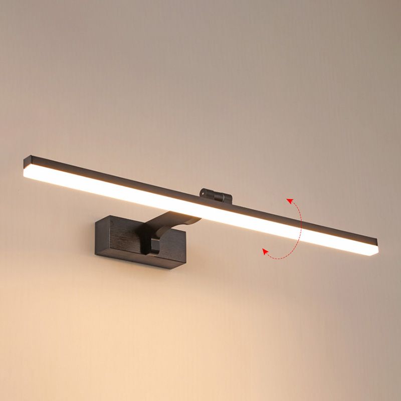 Simplicité Métal Miroir Straight Light Modern Aluminium 1 Applexion murale légère pour salle de bain