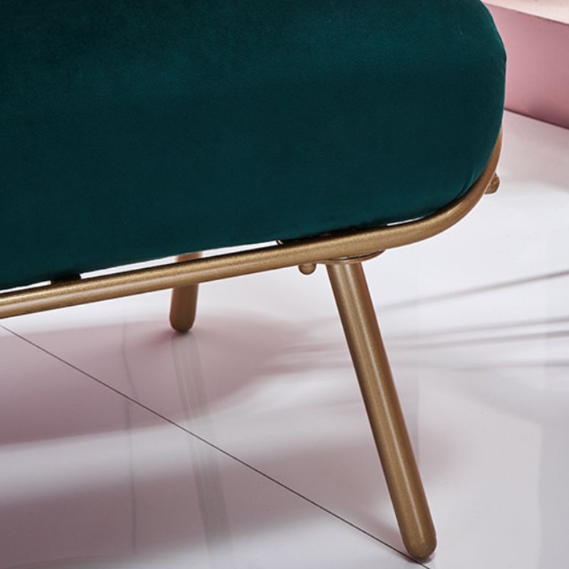 Glam Style Metal Chair Fixed Back Solid Color 4 Legs Armless Chair