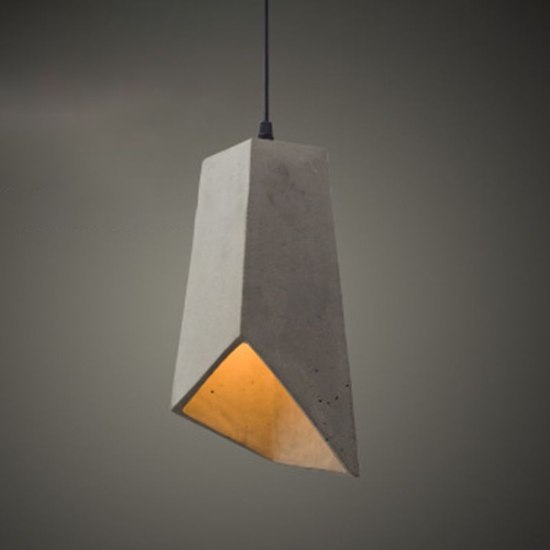 Ciment 1-Light suspendu lampe, éclairage pendentif gris gris minimaliste pour salle à manger du salon