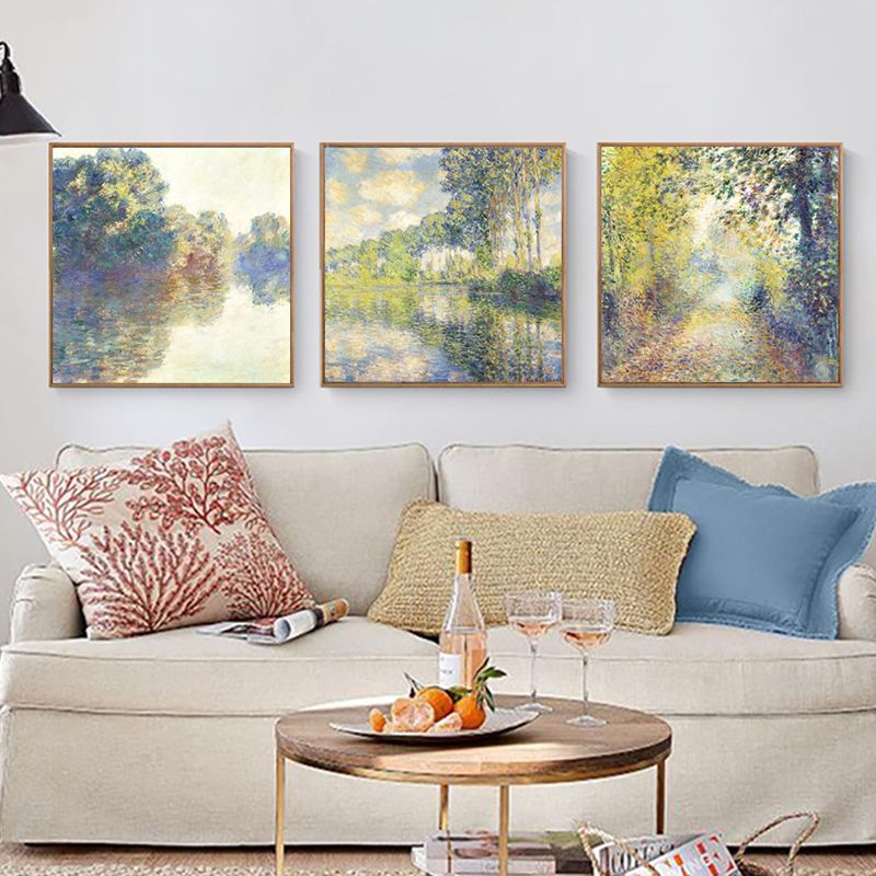 Textured Scenery Painting Wall Art Canvas Print Farmhouse Wall Decor for Living Room