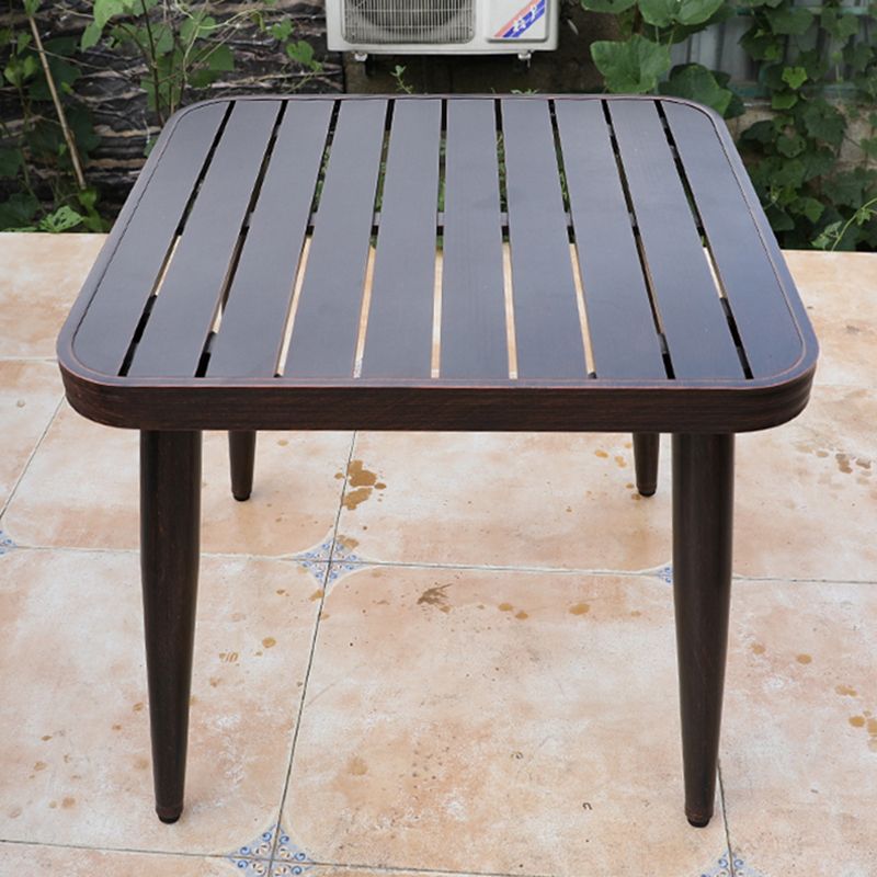 Modern Style Geometric Courtyard Table Aluminum Frame Outdoor Table