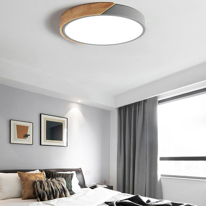 Nordic Simple Flush Plafond Licht Houten LED Flush Mount Verlichting voor Slaapkamer