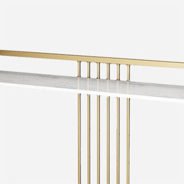 Glam Accent Table Marble Top Golden Sofa Console Table for Hall