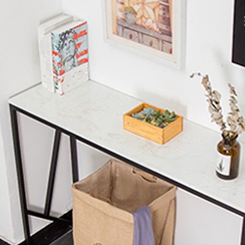 16" W Modern Stone Console Table Resistant Frame Accent Table for Hall