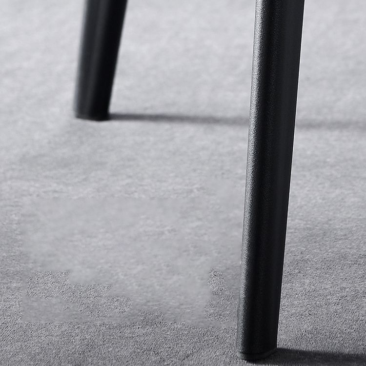 Industrial Dining Faux Leather Chair Indoor Black Metal Legs Dining Chair