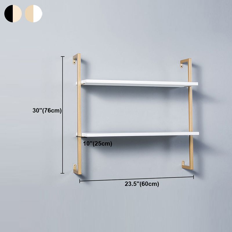 Contemporary Wall Unit Bookshelf with Iron Frame Manufactured Wood Shelf