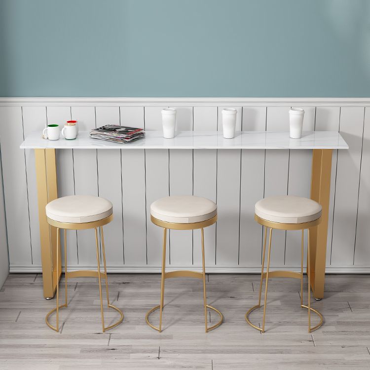 1/4/7 Pieces Glam Iron Bistro Set Rectangle Bar Table Set with White Faux Marble Top