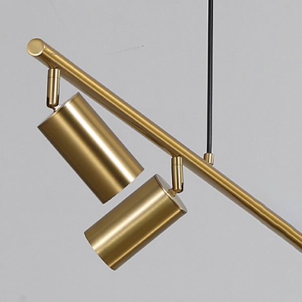 Zeitgenössische Anhängerleuchten Zylindermetall 4 Light Island Kronleuchter