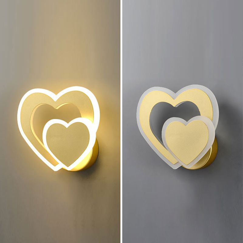 Contemporary Style Metal Wall Light Geometric LED Wall Sconce for Living Room