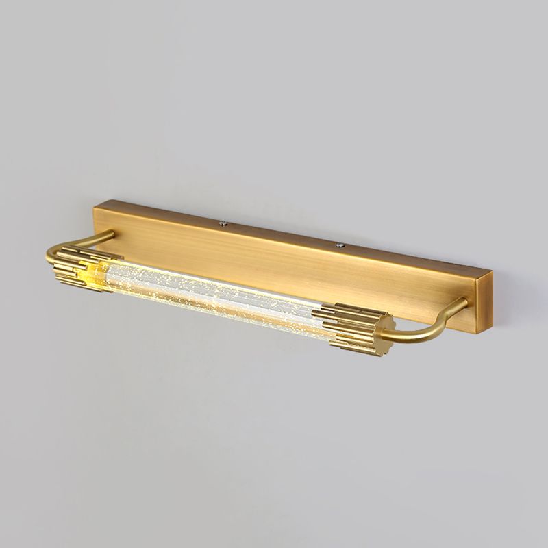 Geometric Shade 1-Light Mirror Wall Sconce Modern Style Crystal Wall Mount Light Fixture in Brass