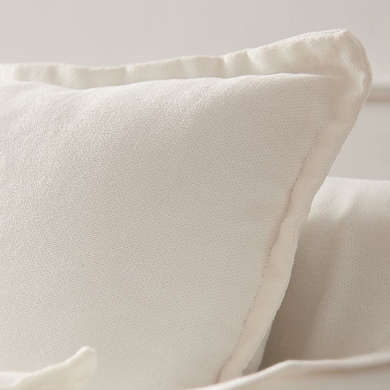 White Linen Contemporary Standard Square Arm Sofa for Living Room, Apartment