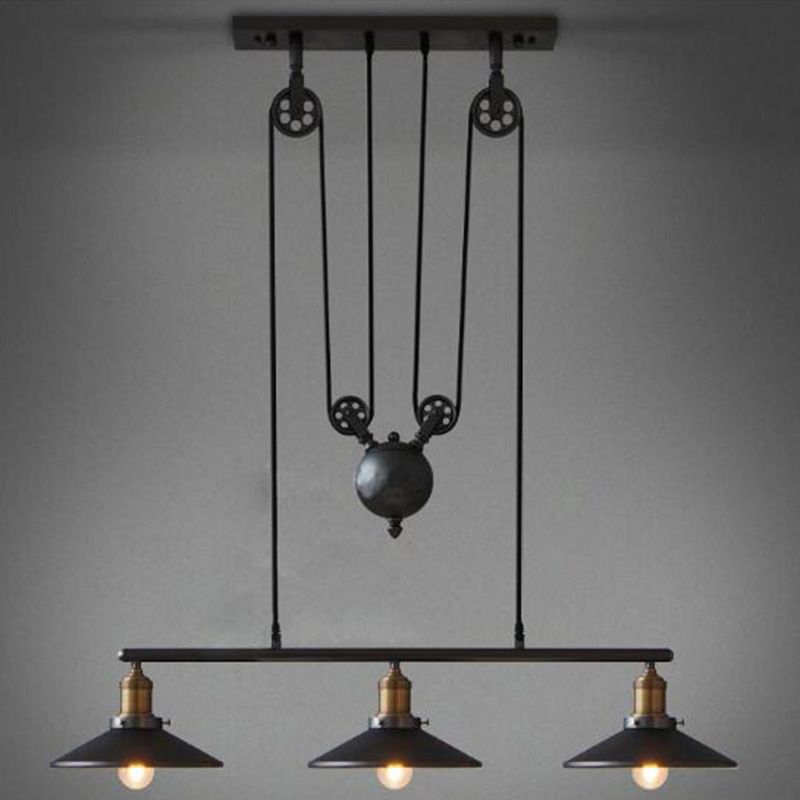 Cone Island Pendant Lights Retro Industrial Style Metal Island Pendant Lights for Restaurant