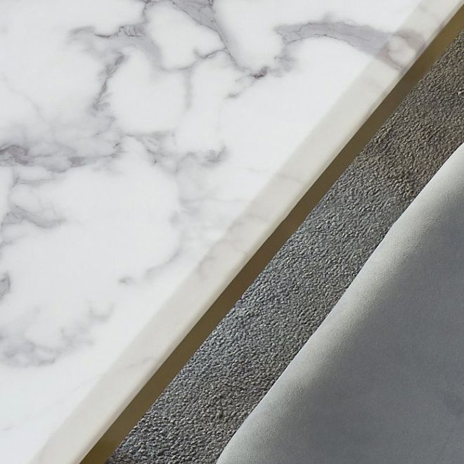 Contemporary Marble Dining Table with 4/6 Leather Dining Chairs