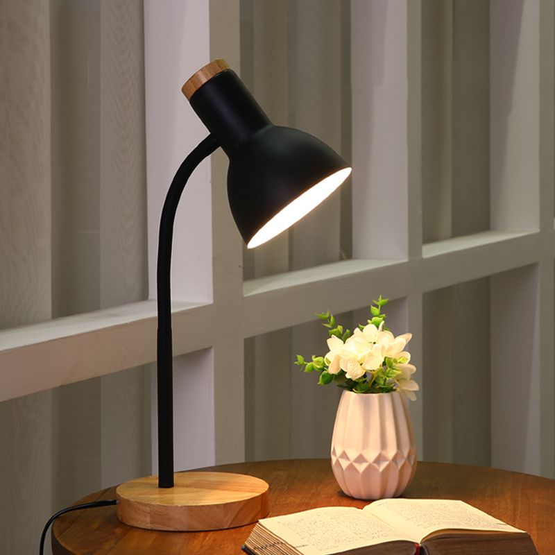 Macaroon Style Design Night Table Lamps Bell 1-Light Nightstand Lights with Metal Shade