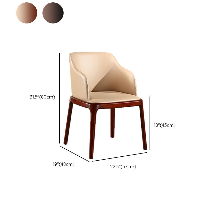 Contemporary Kitchen Wood Dining Chair PU Leather Side Chair