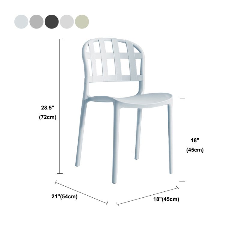 Plastic Armless Dining Chairs Scandinavian Style Home Dining Side Chair