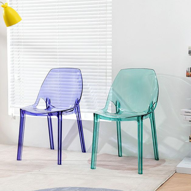 Silla de plástico de estilo escandinavo, respaldo sólido de cocina, sillas laterales de comedor