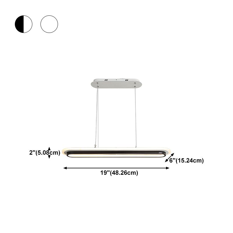 Lámpara colgante de LED de elipse minimalista comedor acrílico lámpara colgante