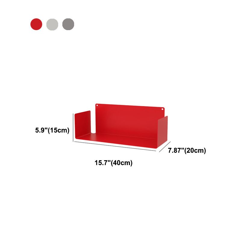 Closed Back Modern Style Bookcase Metal Wall Mounted Bookshelf for Home Office