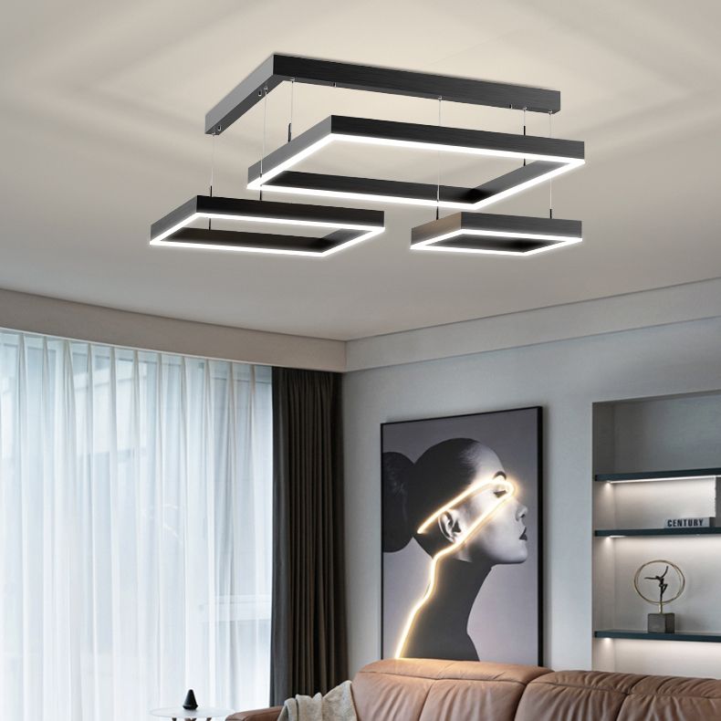 Lampadari a LED moderni a più quadrati lampadario del lampadario lampadario in metallo