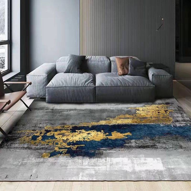 Tapis graphique moderne marron tapis résistant aux taches pour décoration domestique