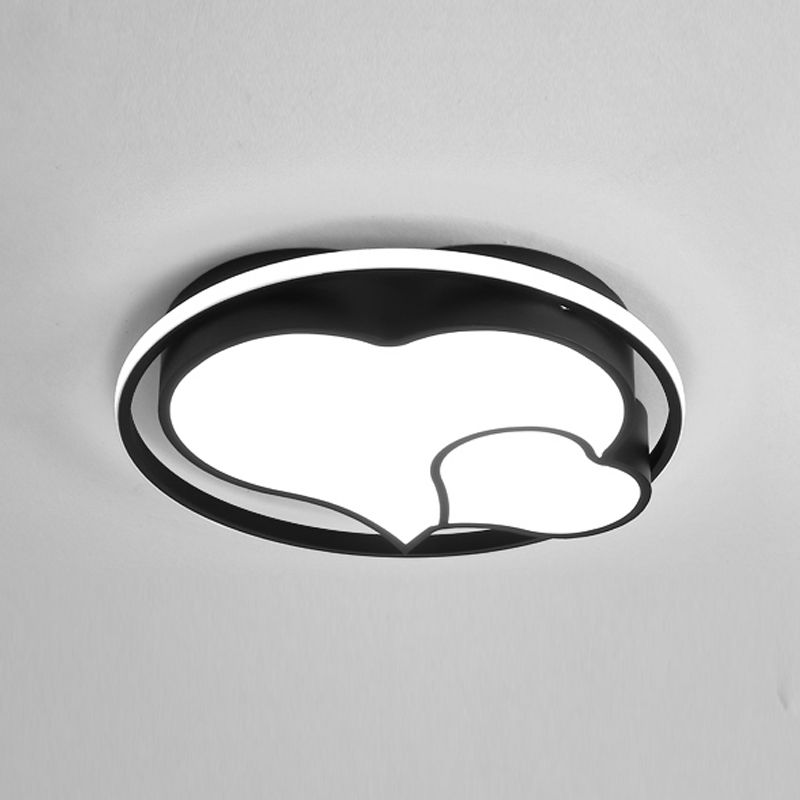 Nordic Heart Shape Ceiling Mount Light 3-Light Bedroom Ceiling Lamps with Acrylic Shade
