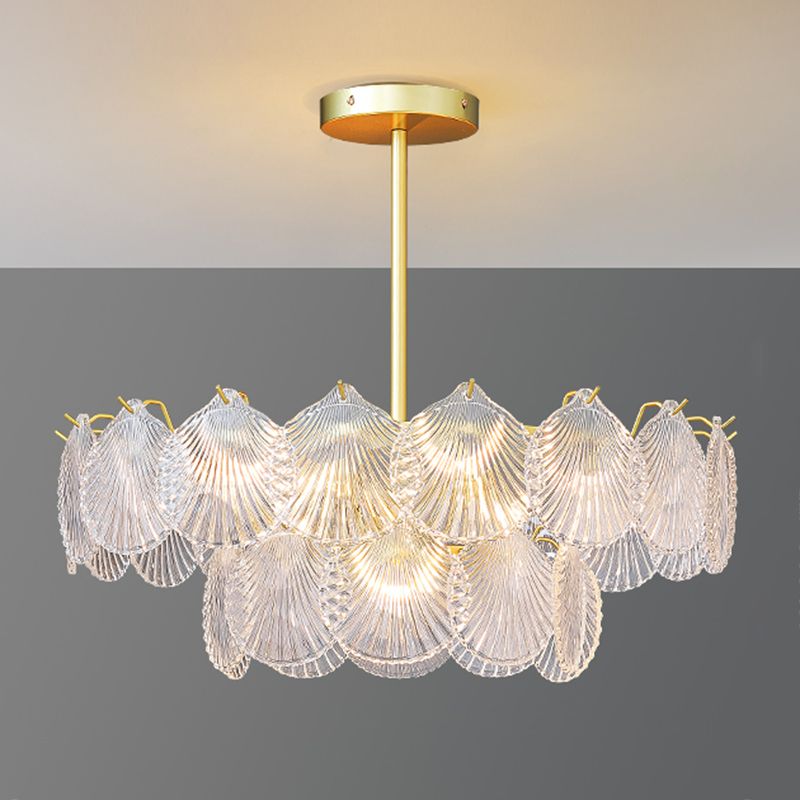 Luces colgantes de forma única luces de lámpara de vidrio de estilo moderno en oro