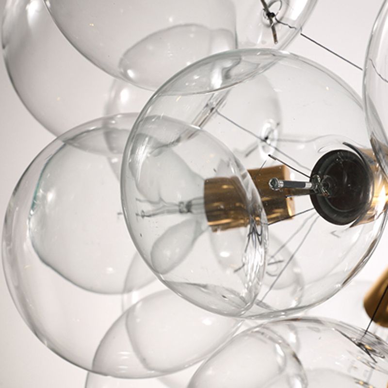 Contemporary Style Spherical Pendant Chandeliers Clear Glass Chandelier Lights