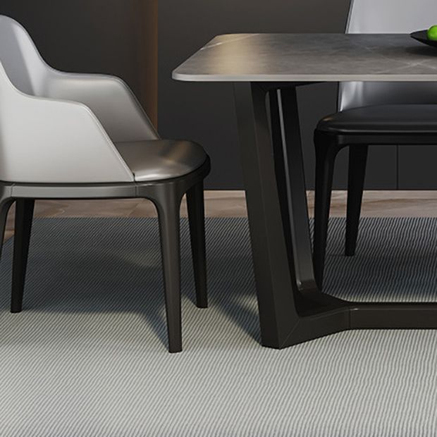Modern 1/2/5/6/7 Pieces Dining Set Sintered Stone Dining Table with Leather Chairs