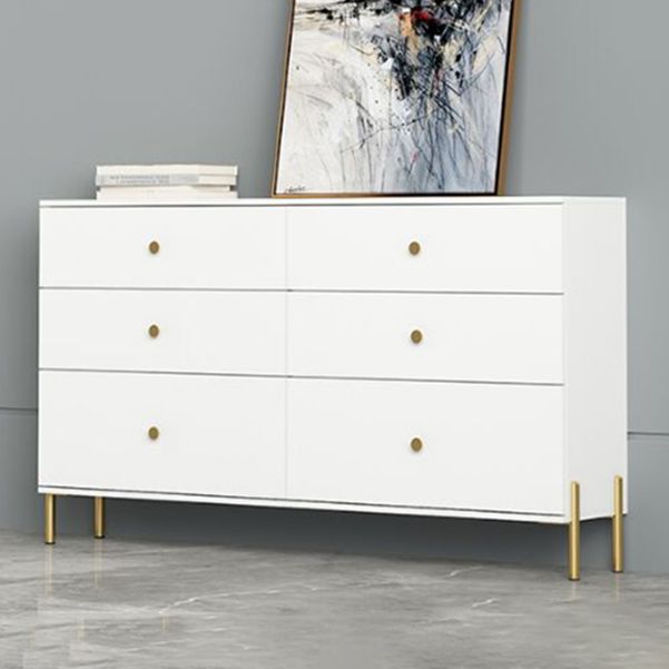 Modern Engineered Wood Sideboard Simple White Buffet Table with Drawer for Dining Room