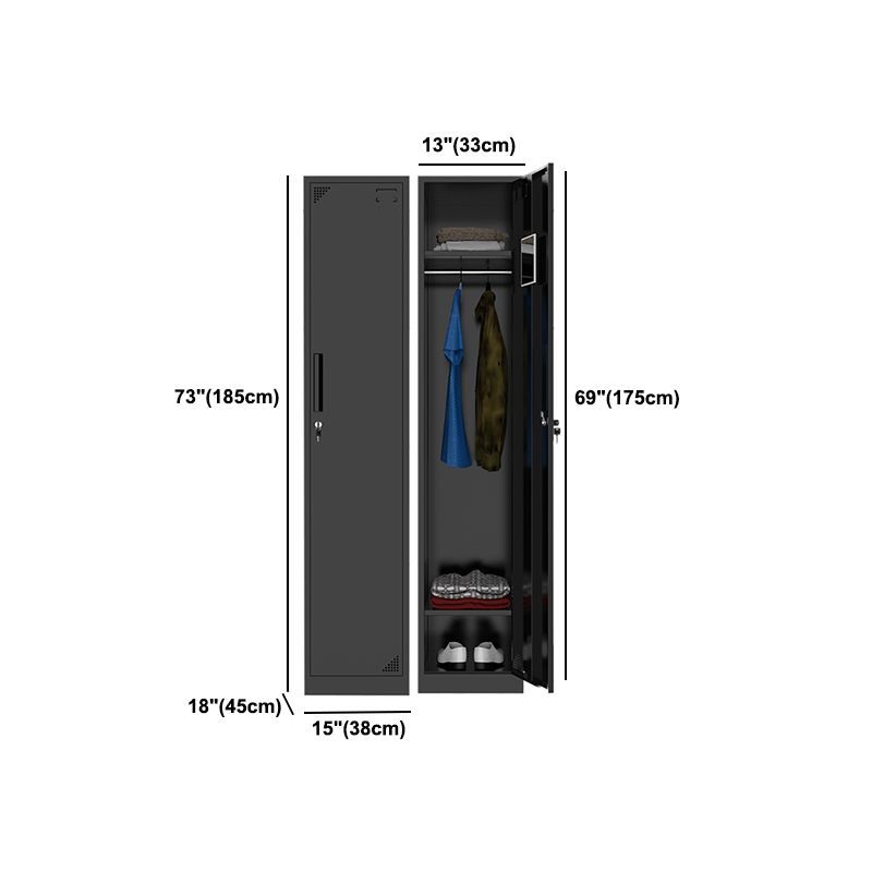 Black Steel Wardrobe Armoire Contemporary Hinged Wardrobe Cabinet