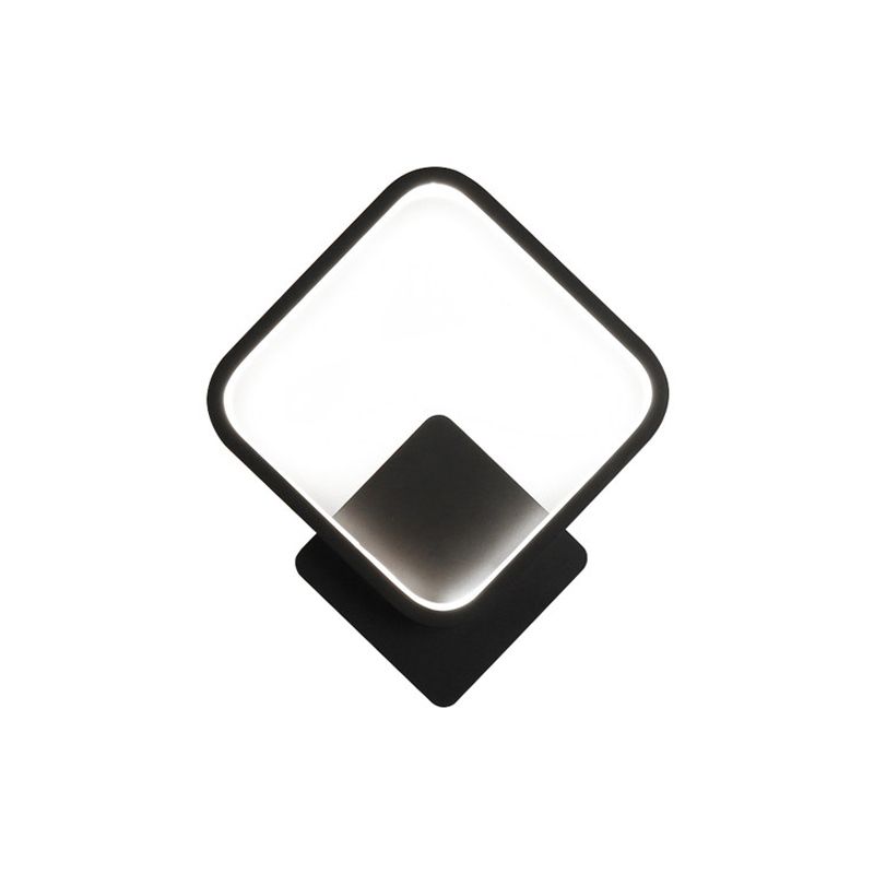 Ronde/vierkante bedwandlicht Aluminium Minimalistische LED -sconce -verlichting in zwart/wit, 8 "/10" /12.5 "Dia