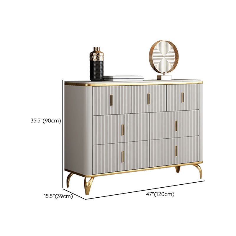 Contemporary Glam Combo Dresser Horizontal Storage Chest Dresser for Home Office