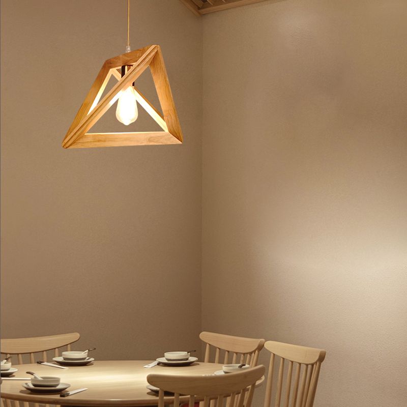 Dreiecks-Esszimmer Suspension anheizt helles Holz 1-Licht minimalistische Deckenbehandlung