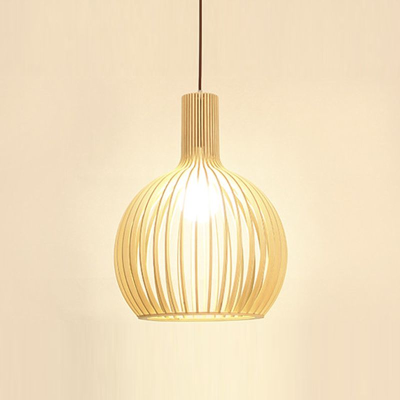 Wooden Hanging Lamp Contemporary Pendant Light Fixtures for Dining Room Coffee Shop