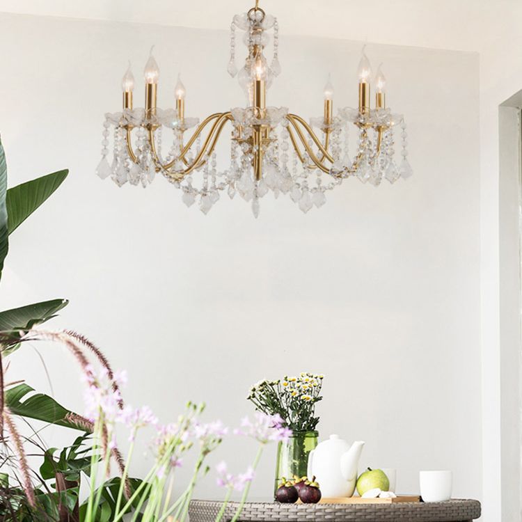 Lampadri di cristalli di cristallo leggero in stile verticale in stile americano