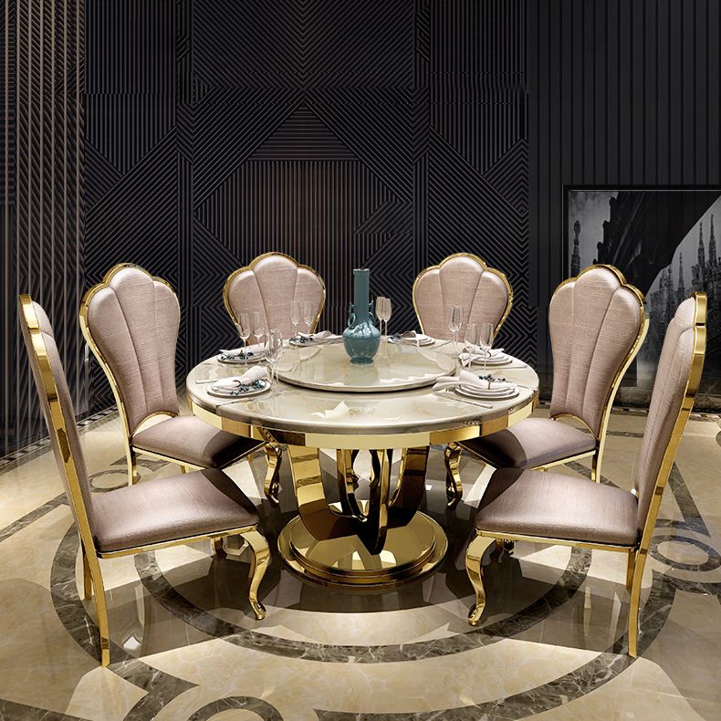 Round Convertible Dining Table Pedestal Table for Kitchen Dining Room