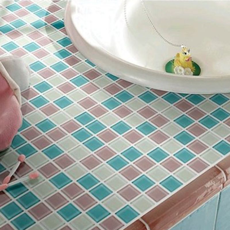 12" x 12" Peel & Stick Tie Glass Square Grid Mosaic Peel and Stick Tile 10-Pack