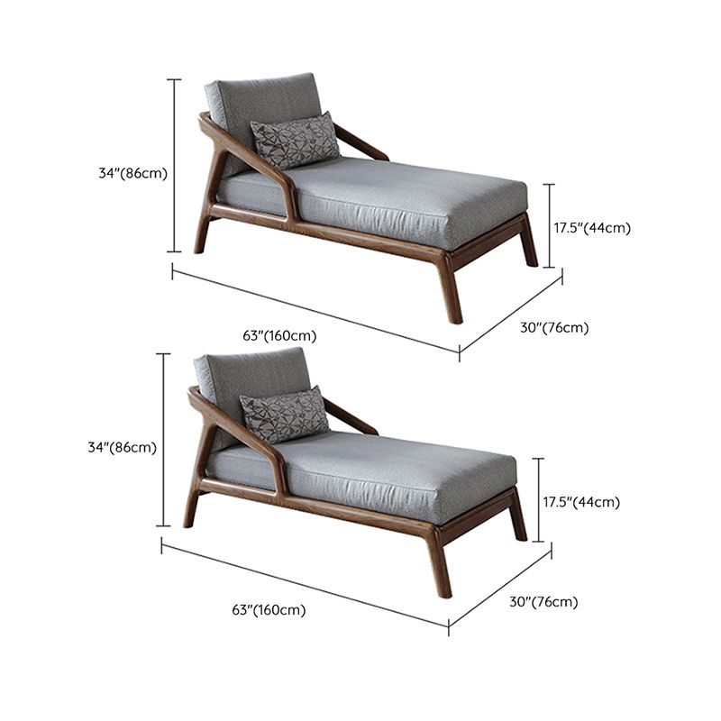 Scandinavian Upholstered Chaise Lounge Couch Wood Chaise Lounge Chair