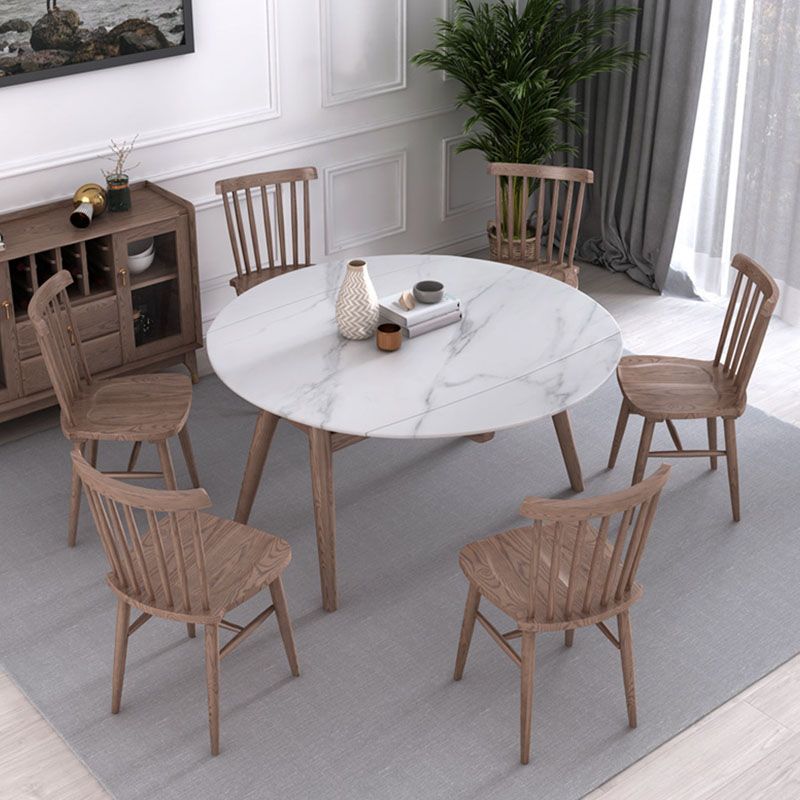 Wood Kitchen Dining Side Chair Slat Back Side Chair in Natural