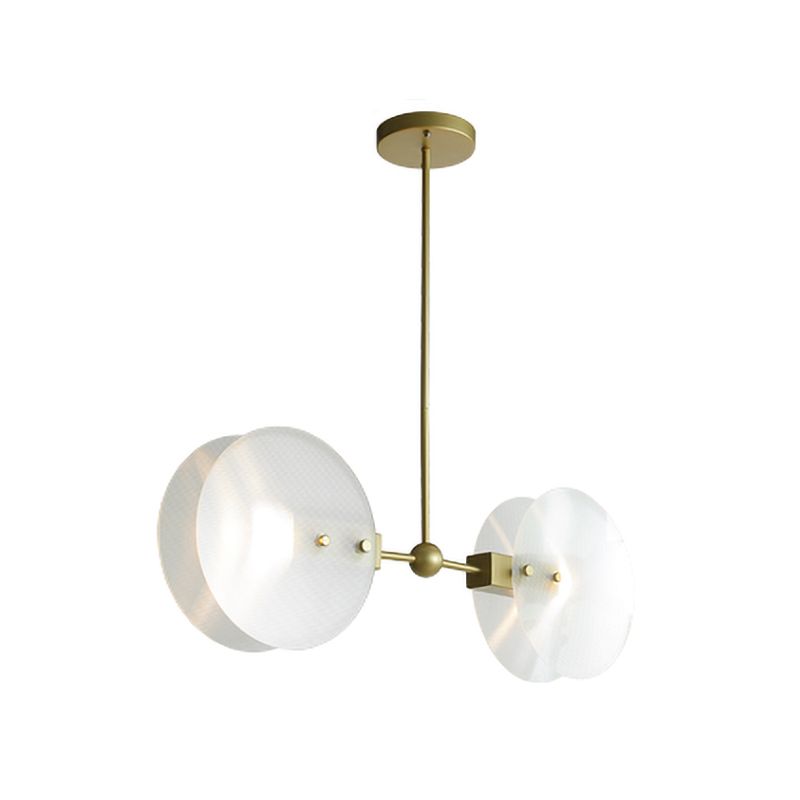 Acrylrunde Kronleuchter leichte postmoderne 2/3 Lampenlampen Gold Finish Hanging Deckenlampe