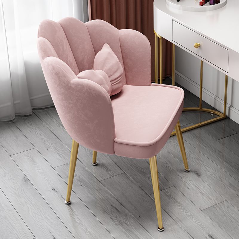 Glam Style 16.5'' Wide Dining Room Chair Solid Back Chair with 4 Metal Legs for Home Use