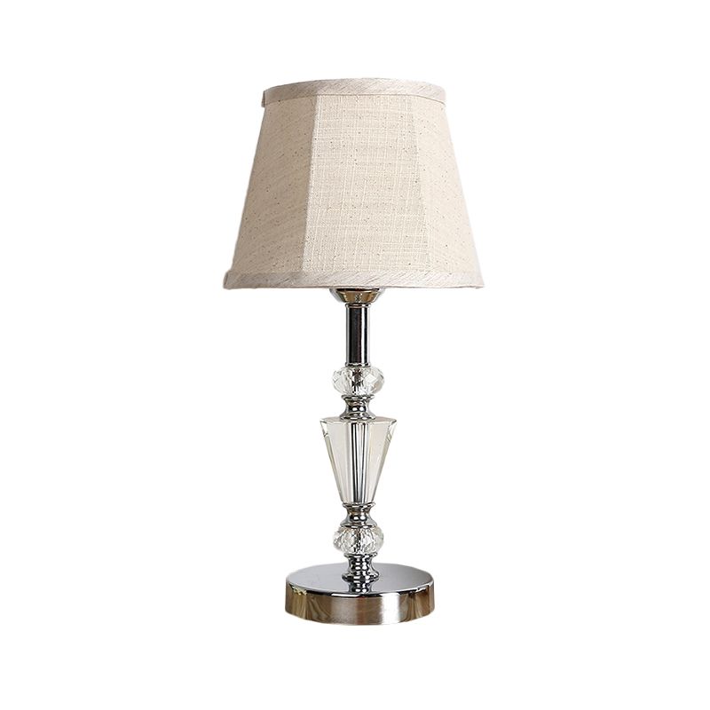 Cono de tela/campana panel Luz modernista 1 cabeza lámpara de escritorio pequeña en rosa/beige para sala de estar