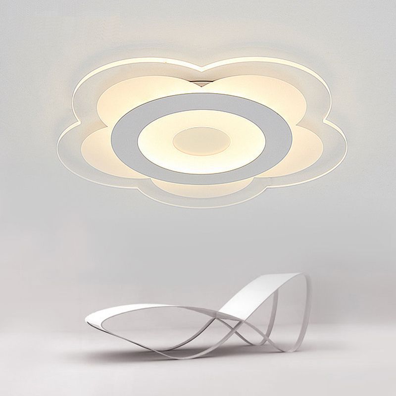 Nordic Simple Flush Ceiling Light Flower LED Flush Mount Lighting for Bedroom